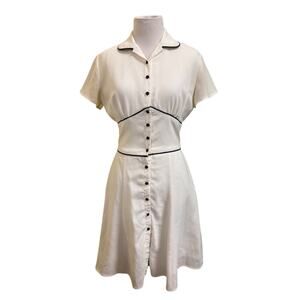 Y2K Bebe San Francisco White & Black Button Up Dress